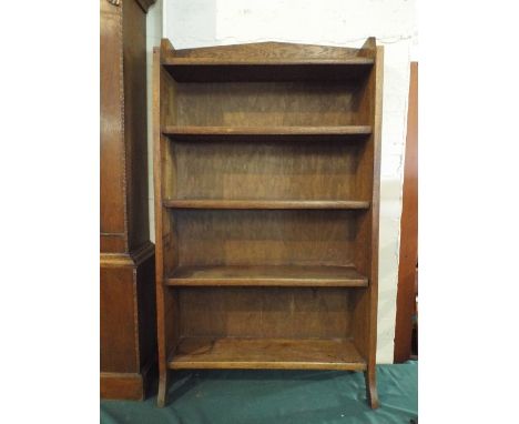 An Oak Five Shelf Open Book Case, 68cm Wide
