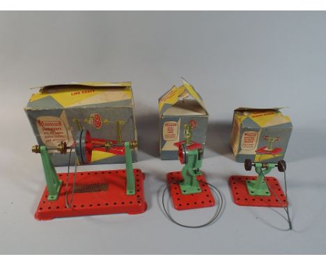 A Collection of Three Mamod Steam Engine Accessories to Include Line Shaft, Power Press, Grinding Machine