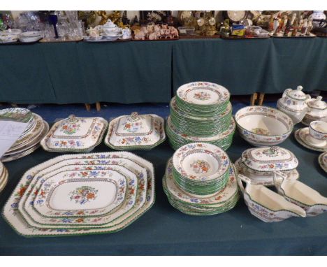 A Large Collection of Copeland Spode Chinese Rose Dinner Wares to Include Four Graduated Meat Plates, Two Lidded Tureens, Twe