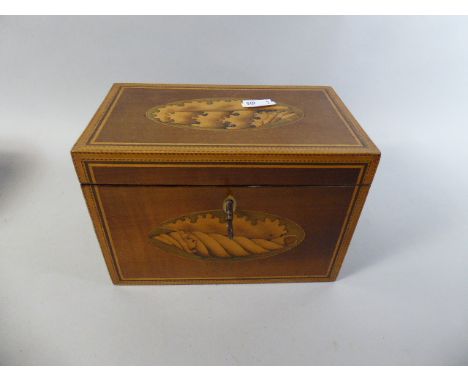 A 19th Century Shell Inlaid Mahogany Box, Formerly Tea Caddy, 18x10.5x12cm