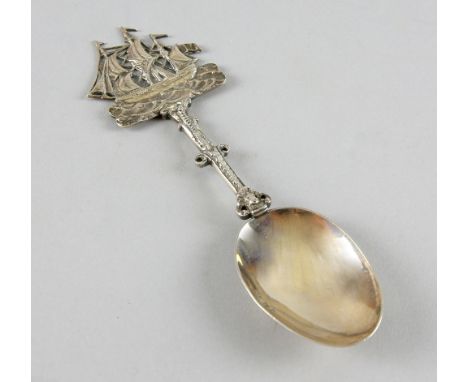 Ships finial Dutch silver presentation serving spoon, Birmingham  1898 .   