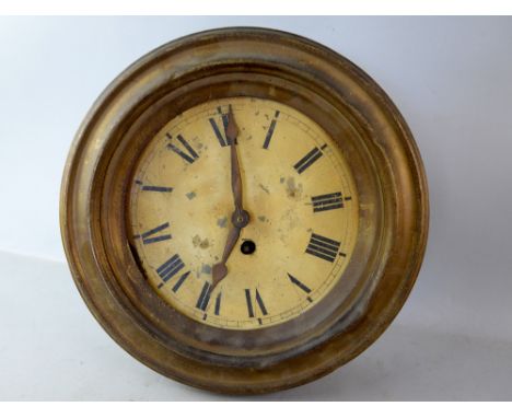 Early 20th Century metal cased wall clock with single train movement  Diameter 36 cm .   