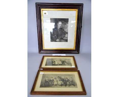 19th Century portrait print of Sir Philip De Malpas Grey Eggerton Bart and five other 19th century prints (6).   