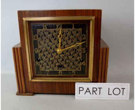 Art Deco mantel clock, a Black Forest style cuckoo clock case and other items .   Art Deco clock: case is heavily chipped and