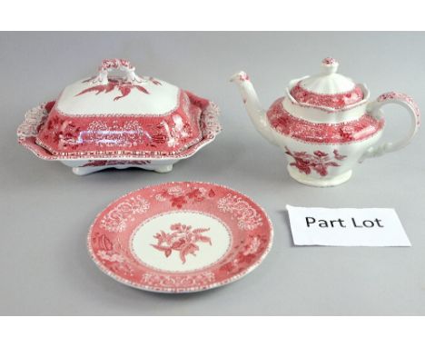 Spode 'Pink Camilla' part dinner service,.   