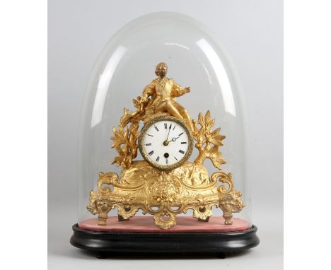 Gilt metal clock.   