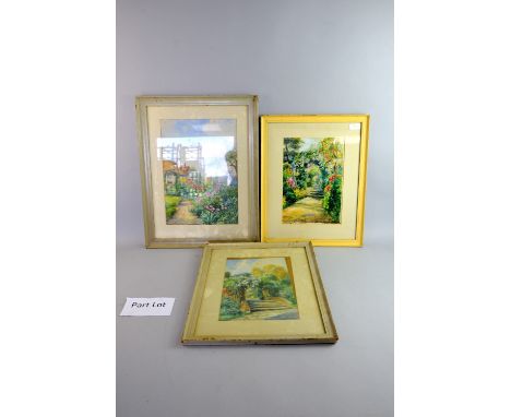 R Whitehead Rouse,  RBA water colours of cottages and gardens (5) .   