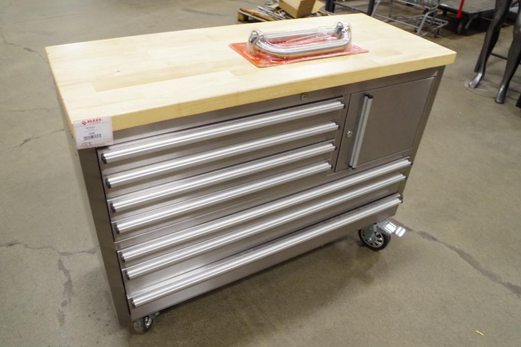WHALEN 48" Stainless Steel Rolling Workbench / No Keys, Approx. Size