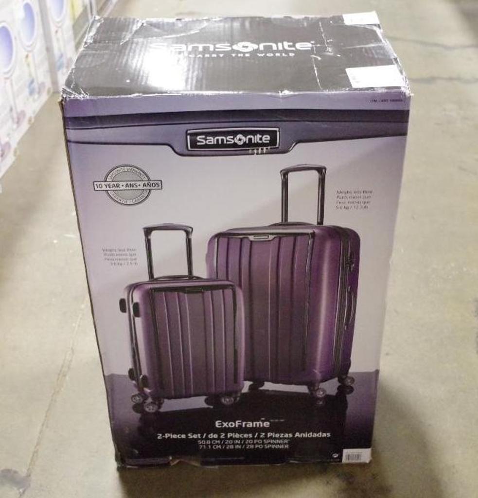 SAMSONITE Purple 2Piece Luggage Set, 20"H & 28"H M/N 1062854, Store