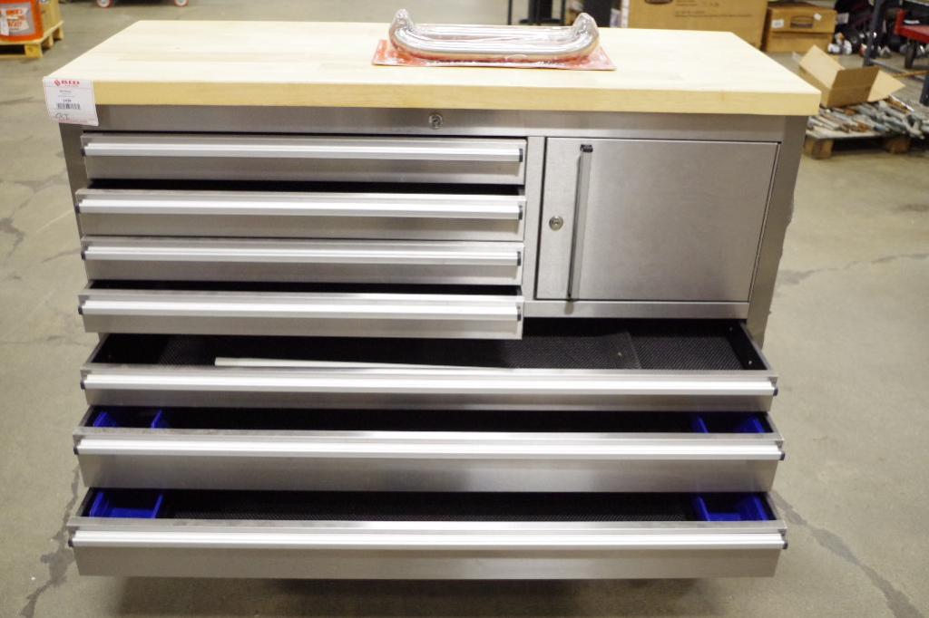 WHALEN 48" Stainless Steel Rolling Workbench / No Keys, Approx. Size