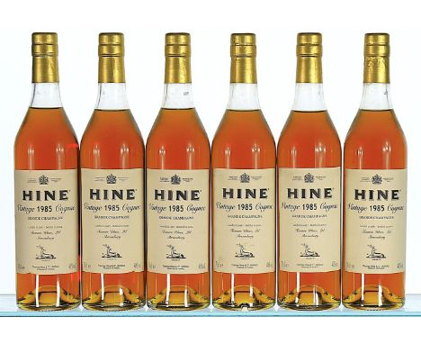 1985 Hine, Vintage Early Landed, Cognac  6x70cl   Landed 1987, bottled 2002, Tanner's Ltd., labels slightly soiled, 2 nicked 