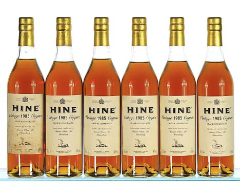 1985 Hine, Vintage Early Landed, Cognac  6x70cl   Landed 1987, bottled 2002, Tanner's Ltd., 5 labels slightly soiled, 1 soile