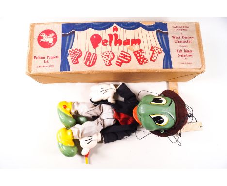 A Pelham Puppet 'Jimmy Cricket', 1953, 'A Walt Disney Character', his hand moulded holding an umbrella, with original instruc