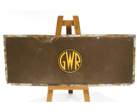 A G W R enamel sign, reportedly ex-Evercreech station, 164cm x 65cm