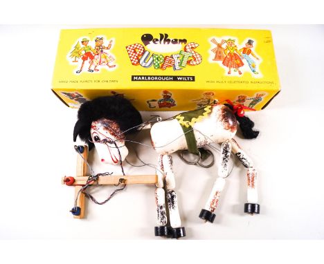A Pelham Puppet 'Horse', 1960's, with green saddle, original instructions and box stamped 'Horse'
