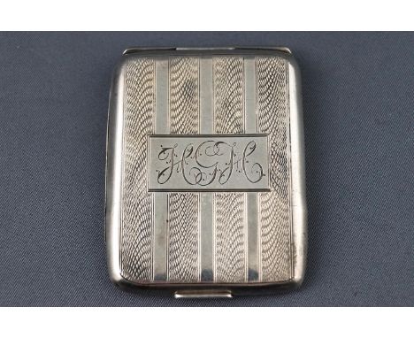 A silver matchbox cover with engine turned decoration, by Deakin and Francis, Birmingham 1902/03, 24g
