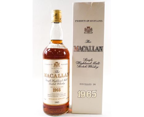 The Macallan, Single Highland Malt Scotch Whiskey, distilled in 1965, bottled in 1983, 75cl, 43%,boxed