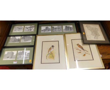 Assorted topographical prints of Bury St Edmunds and Suffolk interest; together with various county maps etc 