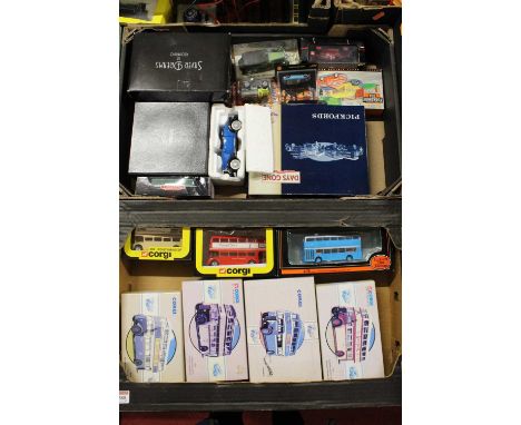 Two trays containing a quantity of modern issue diecast to include Corgi precision cast models, a Lledo Days Gone Pickfords g
