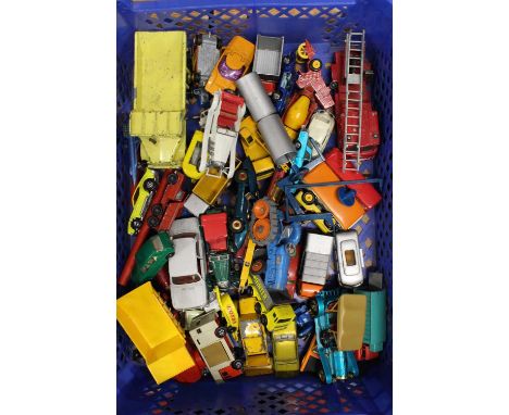 One tray of mixed playworn diecast to include Corgi Toys, Matchbox Superfast, and Dinky