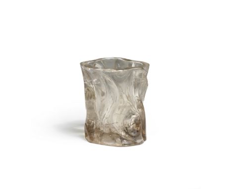 A RARE ROCK CRYSTAL TREE-TRUNK-SHAPED BRUSHPOT, BITONGMid Qing DynastyThe transparent crystal smoothly hollowed and crisply c