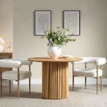 Maru Round Oak Pedestal Dining Table, Oak - RRP £399.99. - ER41
