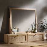 Frances Woven Rattan Vanity Mirror, Natural - RRP £98.99. - ER20
