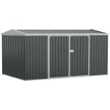 14 x 8ft Outdoor Garden Metal Storage Shed with Lockable Door, Tool Storage Box for Garden, Patio