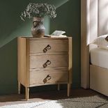 Thalia Concave 3 Drawer Bedside Table, Natural - RRP £229.99. - ER20