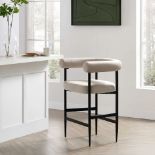 Fulbourn Champagne Velvet Counter Stool with Black Legs - RRP £149.99. - ER20