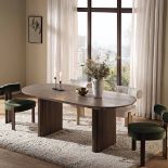 Maru Oval 6-8 Seater Extending Oak Pedestal Dining Table, Silver Oak - RRP £549.99. - ER41