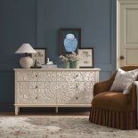 Chantilly Whitewashed Carved Wide 6 Drawer Chest - RRP £459.99. - ER20