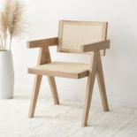 Jeanne Natural Colour Cane Rattan Solid Beech Wood Dining Chair - RRP £169.99. - ER40