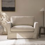Fitz Skirted Loveseat, Oatmeal Linen Blend - RRP £549.99. - ER20