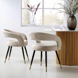 Laurel Wave Champagne Velvet Set of 2 Dining Chairs - RRP £209.99. - ER20