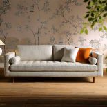 Henrietta Large 3-Seater Sofa, Beige Woven Fabric. - ER - RRP £699.99