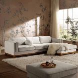 Dipley Oatmeal Woven Fabric Sofa, Grande Chaise Sofa Right Hand Facing - RRP £1199.99. - ER20