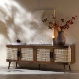 Izzy Curved Rattan 160cm Wide TV Unit, Walnut - 2/2 Part Only!* - RRP £269.99. - ER20