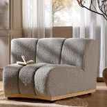 Granvia Taupe Boucle Modular Sofa, 1-Seater Curved Sofa - RRP £499.99. - ER20
