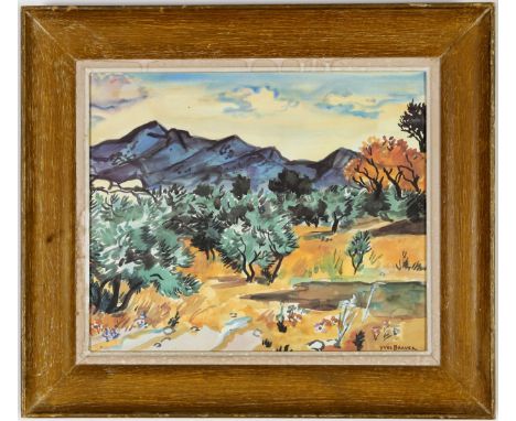 YVES BRAYER, 'Provence', off set lithograph, vintage French frame, 35cm x 33cm. 