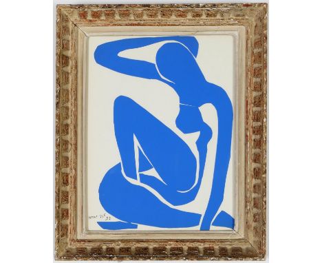 HENRI MATISSE, Nu Bleu VI, signed in the plate, original lithograph from the 1954 edition after Matisse's cut outs, Suite: Th