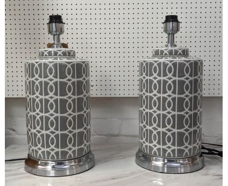 TABLE LAMPS, a pair, glazed ceramic. (2) 