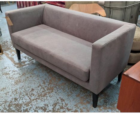 SOFA, 160cm W, grey velvet upholstered. 