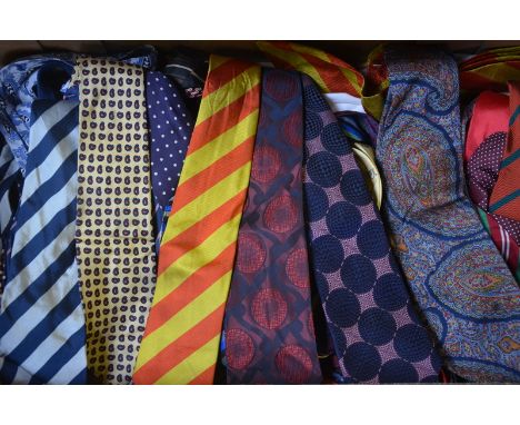 Two boxes containing a large collection of vintage, mostly silk, gentlemen's ties (2)