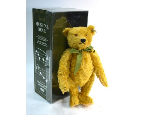 Steiff Musical Bear, Harrods exclusive edition, distressed mohair, limited edition 1897/2000, Swiss musical movement playing 