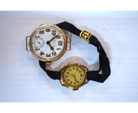 A vintage Longines 9ct gold wristwatch, the 16-jewel movement no.12.92, case no.4158798, London import 1924, to/w a lady's 14