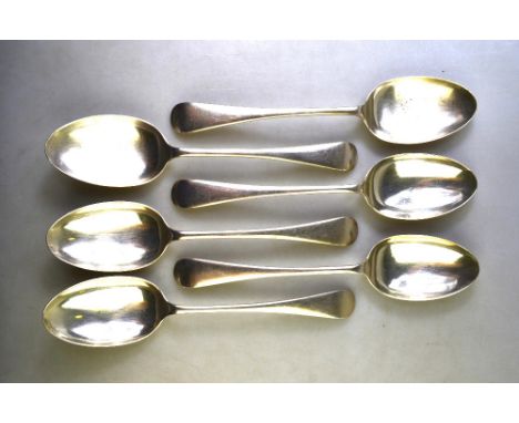 An Edwardian set of six silver OEP table spoons, William Hutton & Sons Ltd., London 1908, 14.7 oz