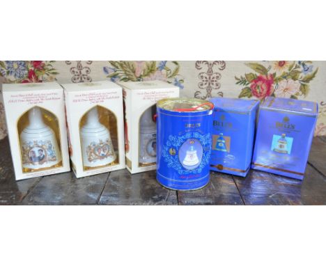 Six Bells Scotch Whisky Wade decanters, un-opened with contents, commemorating: Marriage of HRH Prince Andrew with Miss Sarah