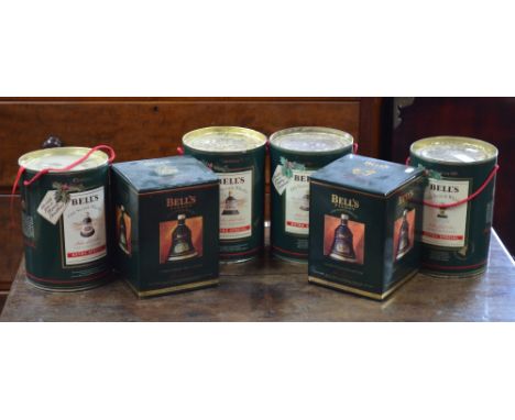 Six Bells Old Scotch Whisky Wade Christmas decanters, un-opened with contents, 1989-1993, 4 x 75cl, 2 x 70cl (6)