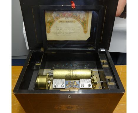 Weill & Harburg, a fine 19th century Swiss Music Box, Playing 6 Airs  Voix Célestes,  1  Paul & Virginie    Un Navire Quitte,